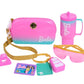 Barbie Trend Fashion Bag Set, 8-Pieces, Ombre Purse and Cup, Dress Up and Pretend Play, Kids Toys for Ages 3 Up by Just Play