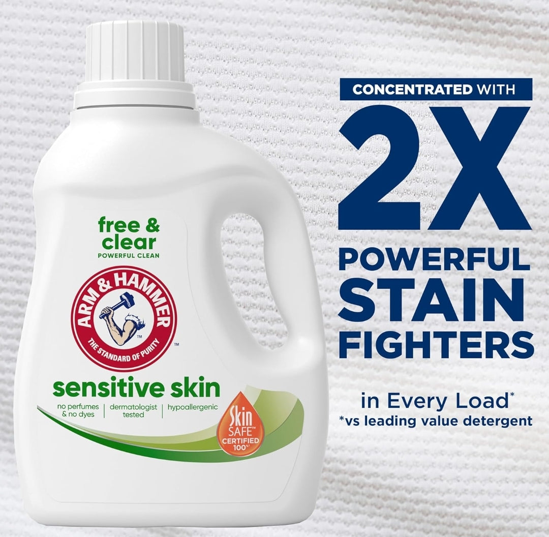 ARM & HAMMER Sensitive Skin Free & Clear Liquid Laundry Detergent (105 oz)