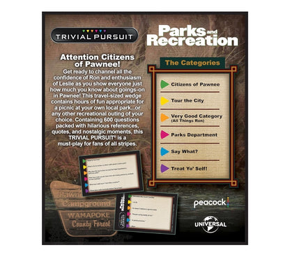 Trivial Pursuit Parks and Recreation, Trivia Game from Parks and Recreation TV Series, 600 Questions & Die in Travel Container, Officially Licensed Parks and Recreation Merchandise & Collectible