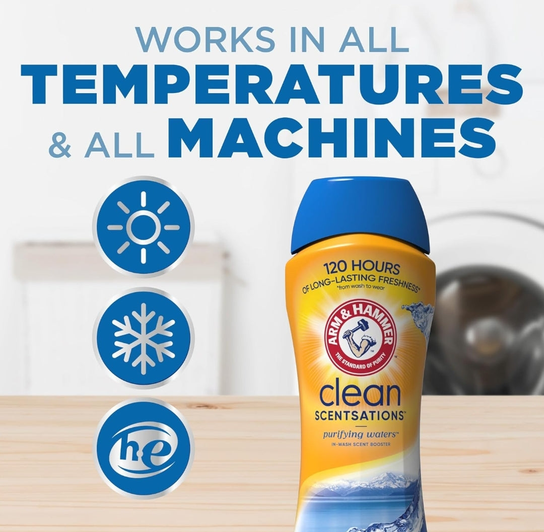 Arm & Hammer In-Wash Scent Booster - Purifying Waters, (24 oz) Pack of 4