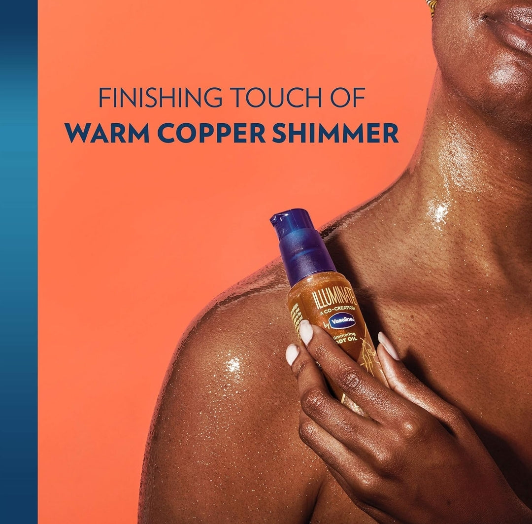 Vaseline Illuminate Me Shimmering Body Oil Created  for Glowing Skin 3.3 oz (2 PCS)