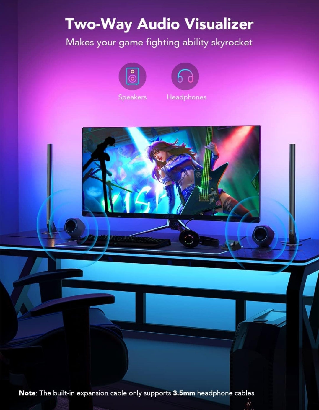 Govee RGBIC Gaming Light Bars H6047 with Smart Controller, Wi-Fi Smart LED Gaming Lights with Music Modes and 60+ Scene Modes Built, Works with Alexa & Google Assistant, Game Room Lights Decor