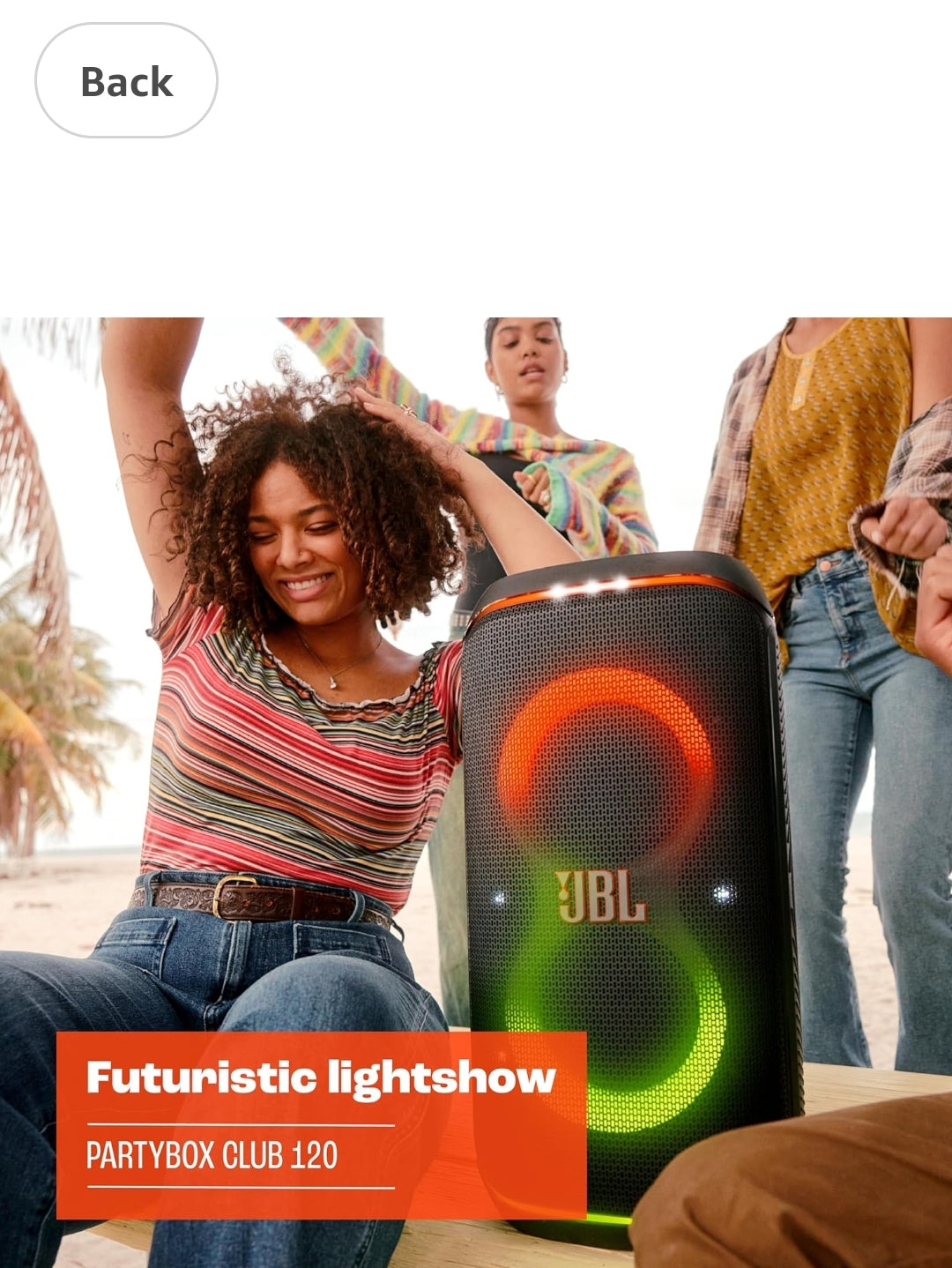 JBL PartyBox Club 120 - Portable Party Speaker with Foldable Handle - (White)