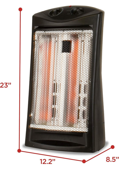 BLACK+DECKER Infrarooi Strale Kwarts Toring Verwarmer, 1500W Ruimteverwarmer met Verstelbare Termostaat, Draagbare Verwarmer met 2 Verstellings, Persoonlike Verwarmer vir Huis en Kantoor, BHTI06, Swart