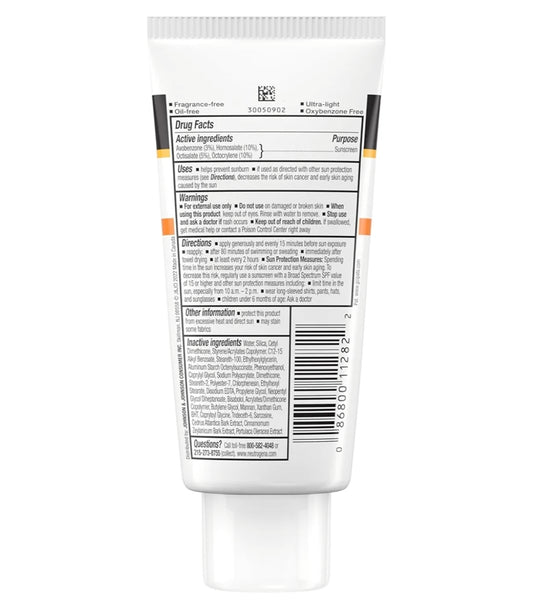 Neutrogena Clear Face Sonskermroom vir Aknee-geneigde Vel SPF 50 Vry van Geur en Oksibensoon Waterbestand Dubbelpak (88.7 ml)