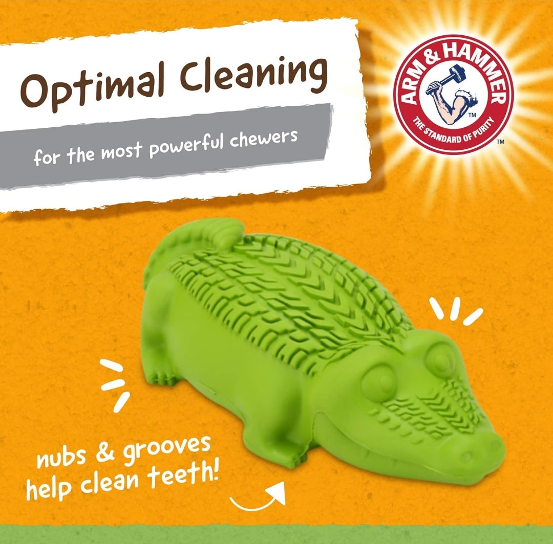 Arm & Hammer for Pets Super Treadz Gator Toy - Best Chew Toys Reduce Plaque & Tartar Buildup Without Brushing