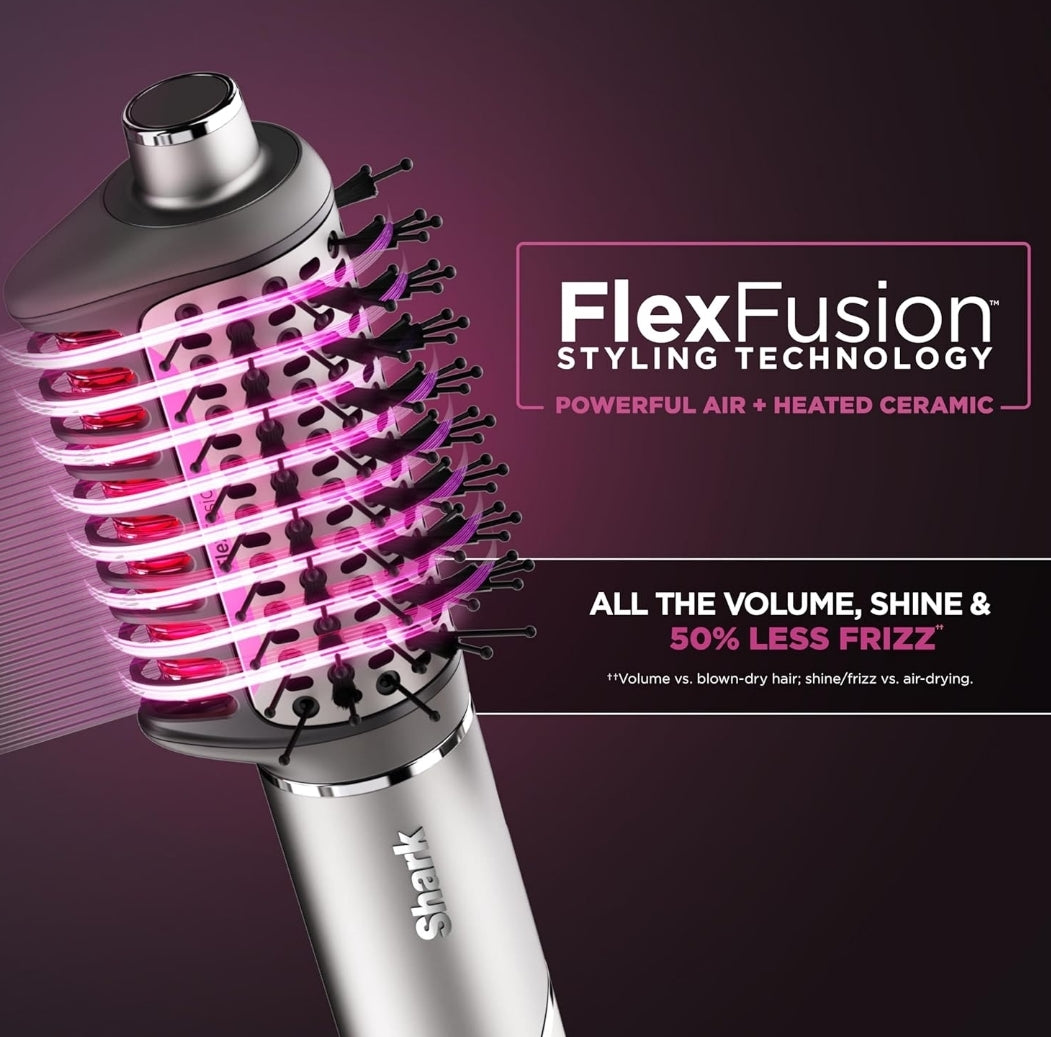 Shark FlexFusion Hair Dryer with Fusion Brush with Auto-Wrap Hair Curlers & Concentrator