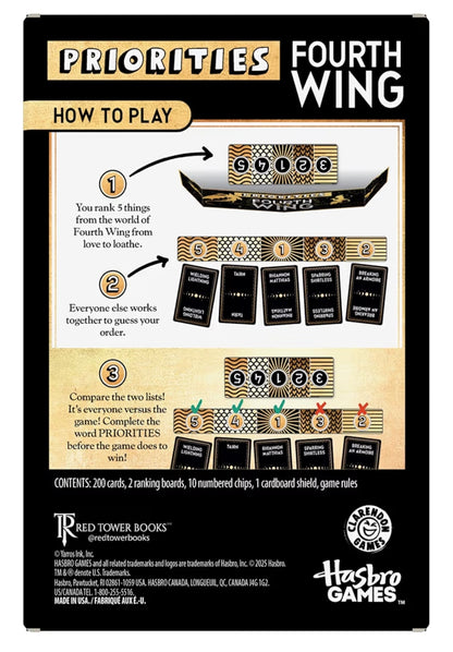 Hasbro Gaming Priorities Fourth Wing Edition Game - Inspired by Empyrean Series