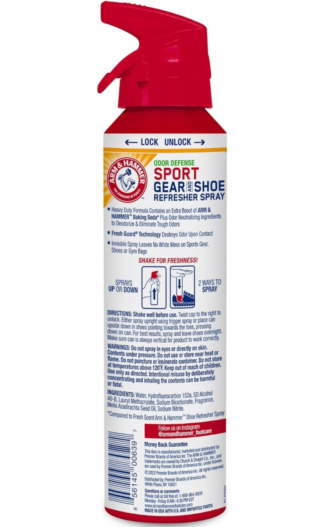 Arm & Hammer Sport Gear & Shoe Refresher Spray, Heavy Duty Odor Defense Deodorizer (6.7 oz) (3 Pack)
