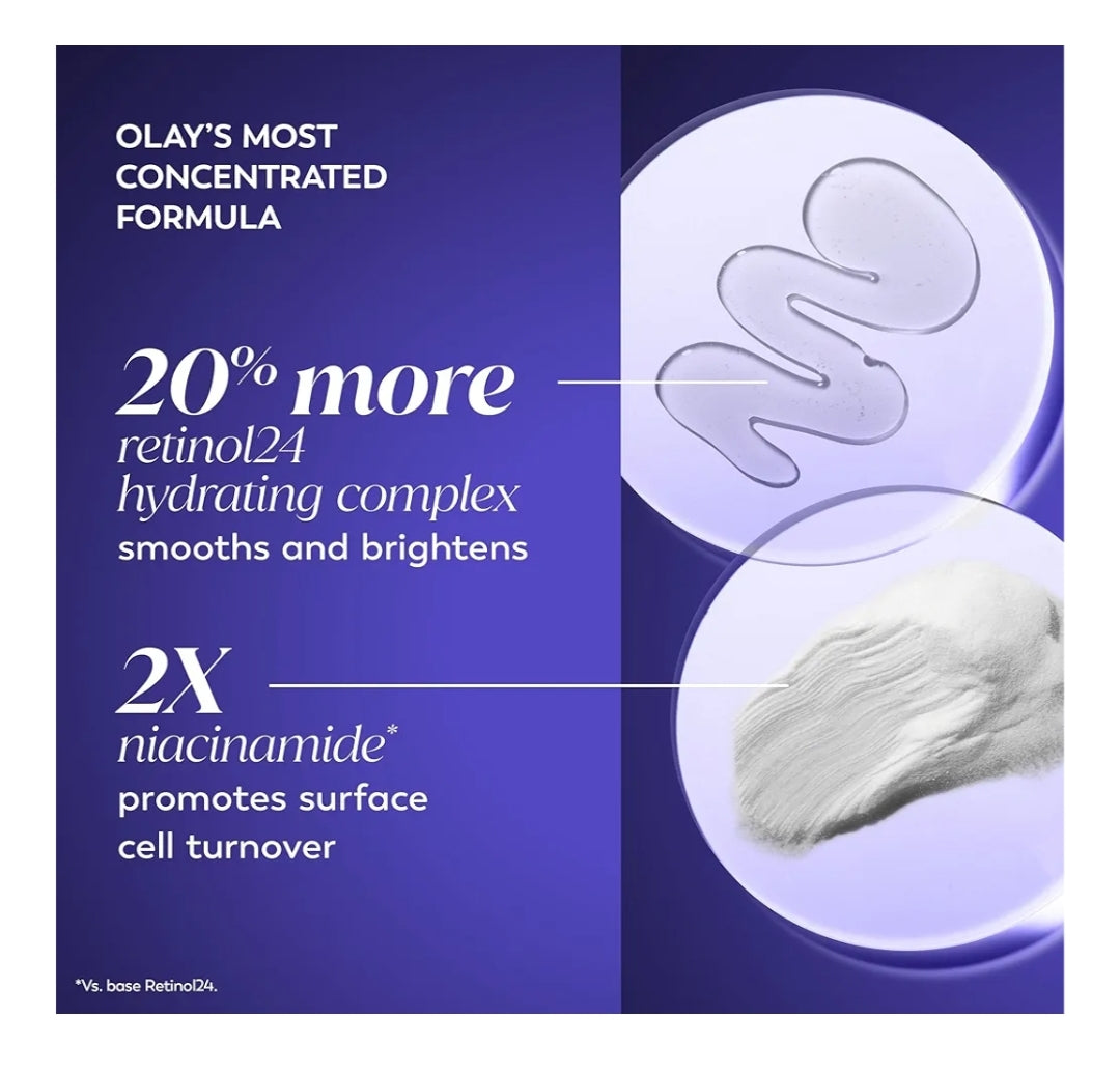 Olay Retinol Gesigbevogtiger, 24 MAX Anti-Veroudering Nagroom Sonder Geur, Hydrerende Velsorg - Peptiede, Gliserien (1.7 Oz)