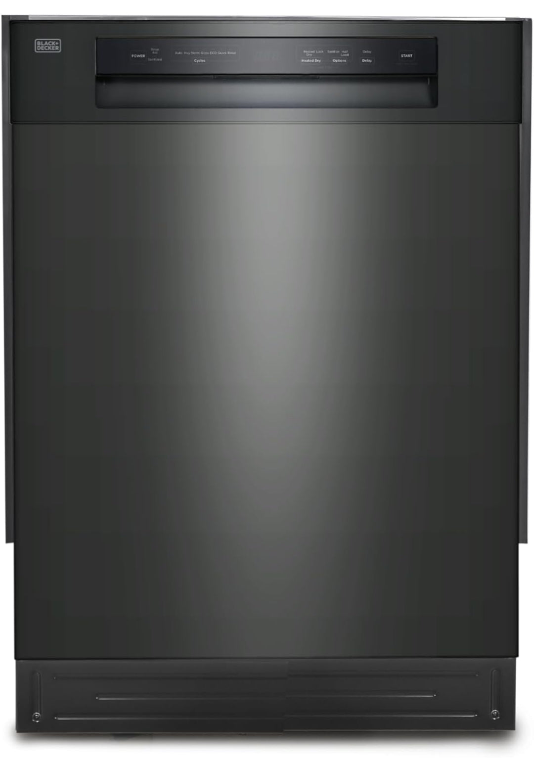 BLACK+DECKER 24" Ingeboude Skottelgoedwasser, 12-Plekkie Plaatkapasiteit met Vlekvrye Staalbad, Skottelgoedwasser met 5 Wasprogramme en Slim Wasiklus, ENERGY STAR-gesertifiseer, BDW100MB, Swart