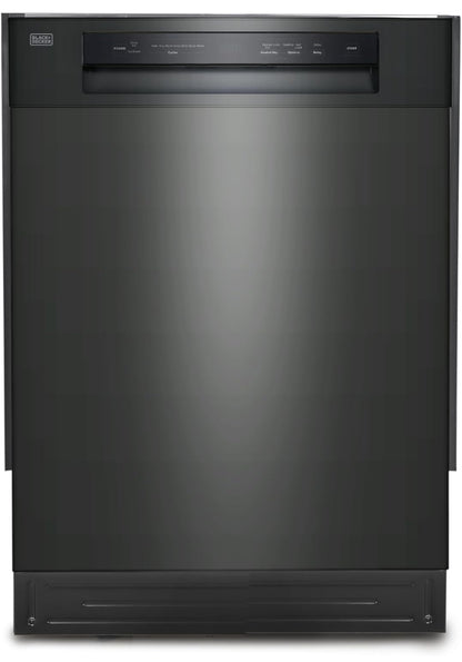 BLACK+DECKER 24" Ingeboude Skottelgoedwasser, 12-Plekkie Plaatkapasiteit met Vlekvrye Staalbad, Skottelgoedwasser met 5 Wasprogramme en Slim Wasiklus, ENERGY STAR-gesertifiseer, BDW100MB, Swart