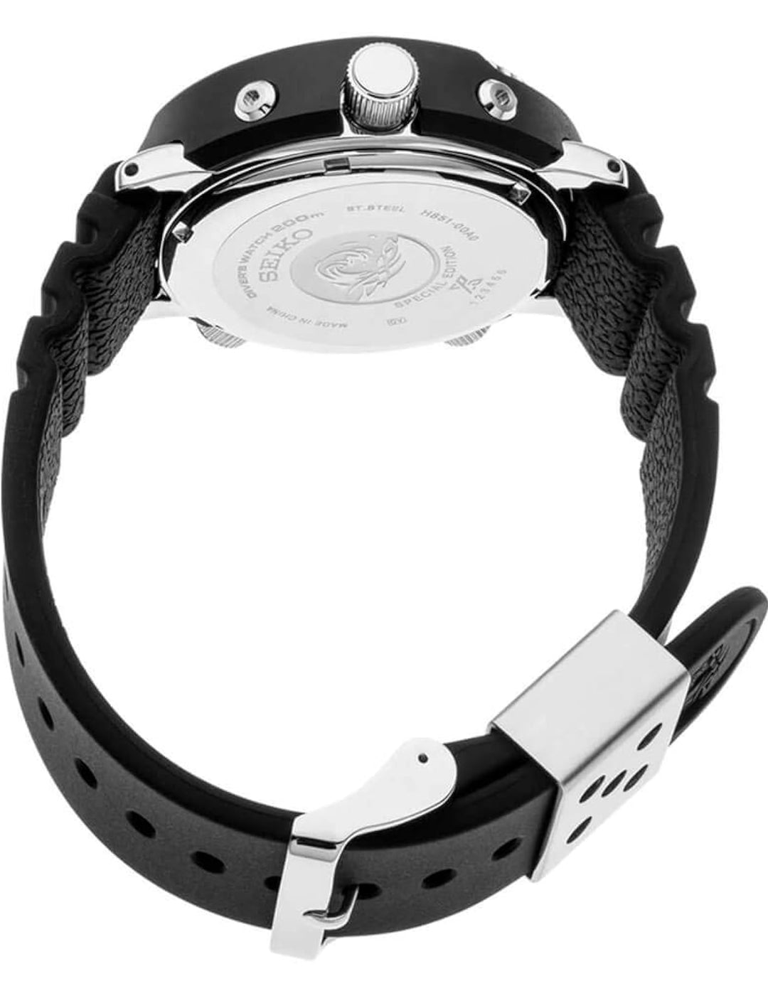 Seiko Hibried Duikhorlosie vir Mans - Prospex - Sonkrag, met Swart Wyserplaat, Liggewig Kas, en Stophorlosiefunksie, 200m Waterbestand