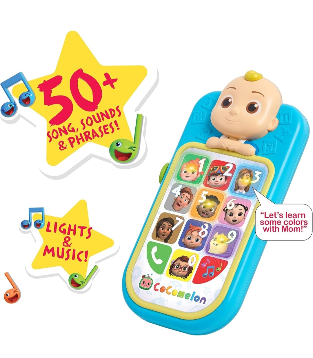 CoComelon JJ’s First Early Learning Toy Phone with Lights and Sounds, Kids Toys for Ages 18 Month by Just Play