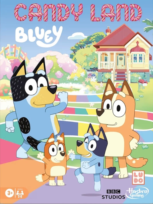 Hasbro Gaming Candy Land Bluey Edition Board Game - Play as Dad, Mum, Bluey, Bingo, Muffin, or Socks