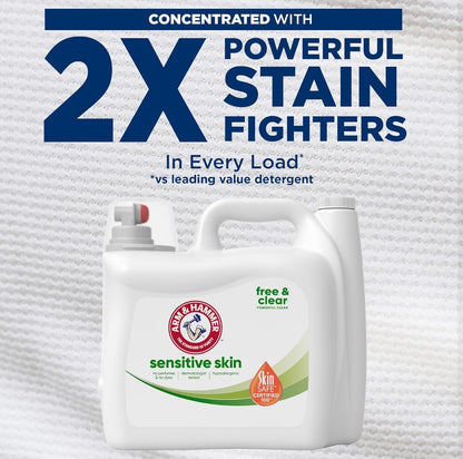 ARM & HAMMER Sensitive Skin Free Clear, 170 Loads Liquid Laundry Detergent (170 Fl oz)