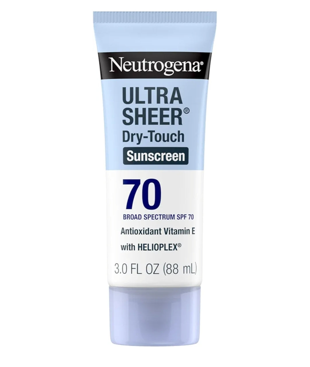 Neutrogena Ultra Sheer Dry-Touch Sonbrandroom SPF 70 Breëspektrum, Waterbestand Olievrye Mat Afwerking Reisgrootte (88,7 ml)