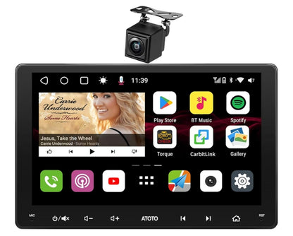 9" Android Dubbel Din Motor Stereo, 4G LTE, Wi-Fi/BT/USB tethering, Draadlose CarPlay & Android Auto, Dubbele Bluetooth, HD Lewendige Agteruitry Kameras, DSP&SCVC, KI Klets