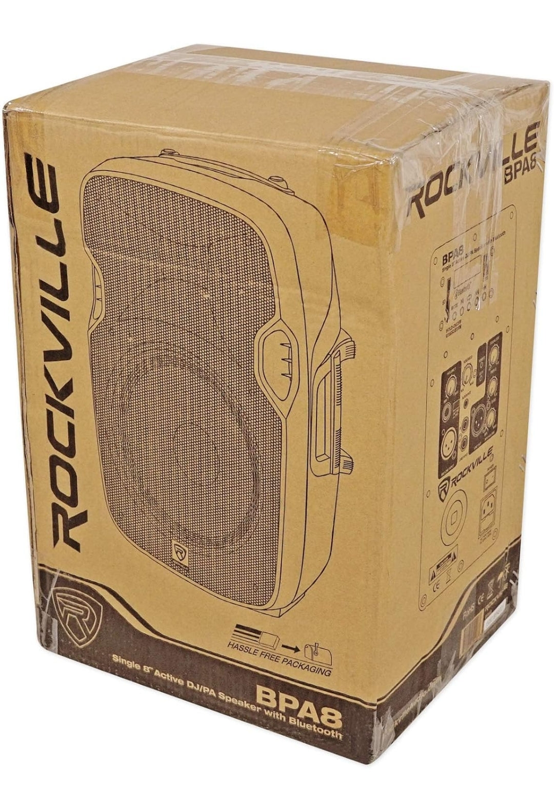 Rockville Pair BPA8 8" Professional Powered Active 300w DJ PA Speaker w Bluetooth Bundle with Rockville Pair TB8 Lightweight Rugged Speaker Bag Carry Case for 8" DJ PA Speakers