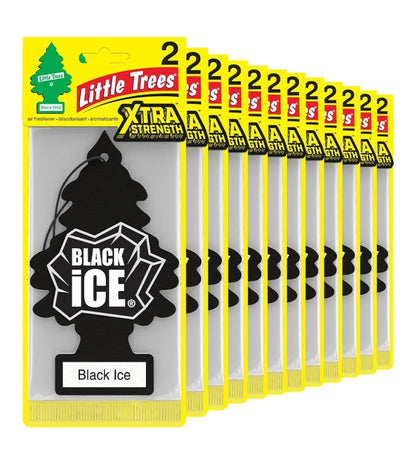 LITTLE TREES Kar Lugverfrisser Xtra Sterkte Langdurige Geur Ekstra Hupstoot - Black Ice (24)