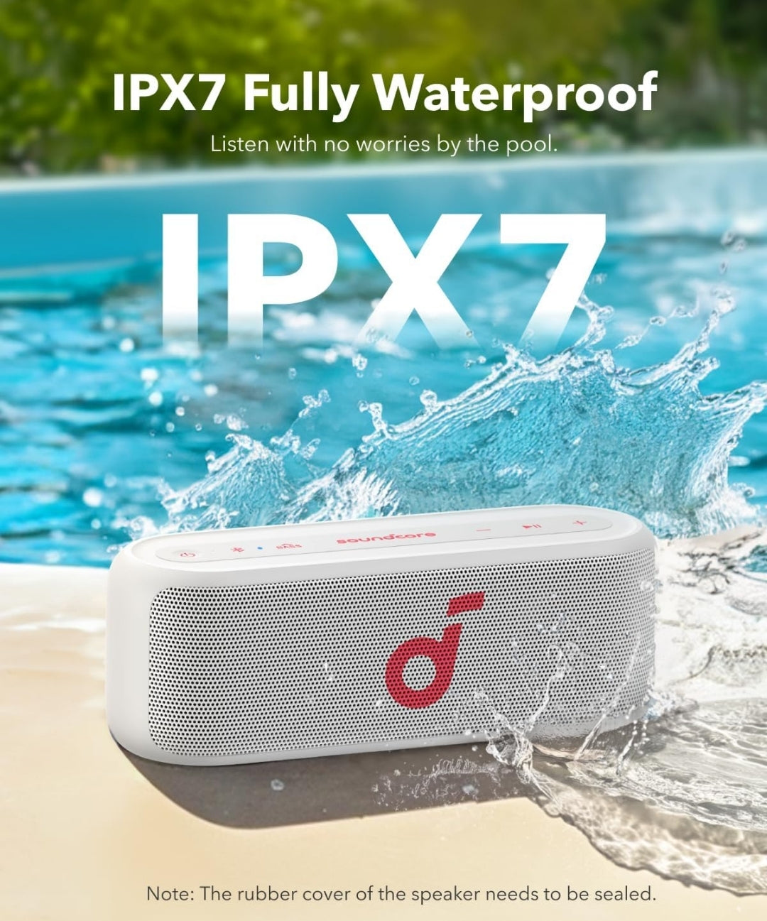 Soundcore Select 2S Bluetooth Speaker by Anker, Portable with 20W Stereo Sound, BassUp, 16-Hour Playtime, Wireless Stereo Pairing, IPX7 Waterproof, Speaker for Home, Shower, Hiking, Outdoors