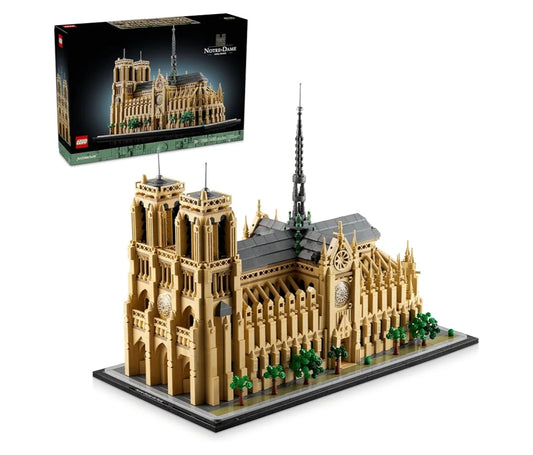 LEGO Architecture Notre-Dame de Paris Replica, Architectural Model Kit, Collectible Building Set Travel and Art (21061)