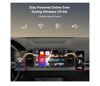 7" QLED Dubbel-DIN Kar Stereo, 8 Kern 4GB+32GB, Draadlose CarPlay & Android Auto, 4G LTE/Wi-Fi, Dubbele BT, GPS-opsporing, KI Klets, DSP, HD LRV, Agteruitry kamera