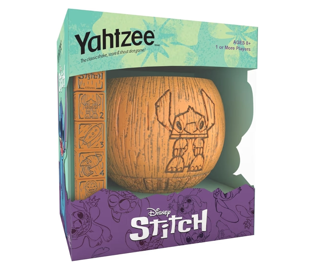 YAHTZEE: Collectible Tiki Style Dice Cup, Classic Dice Game Based on Disney’s Lilo & Stitch