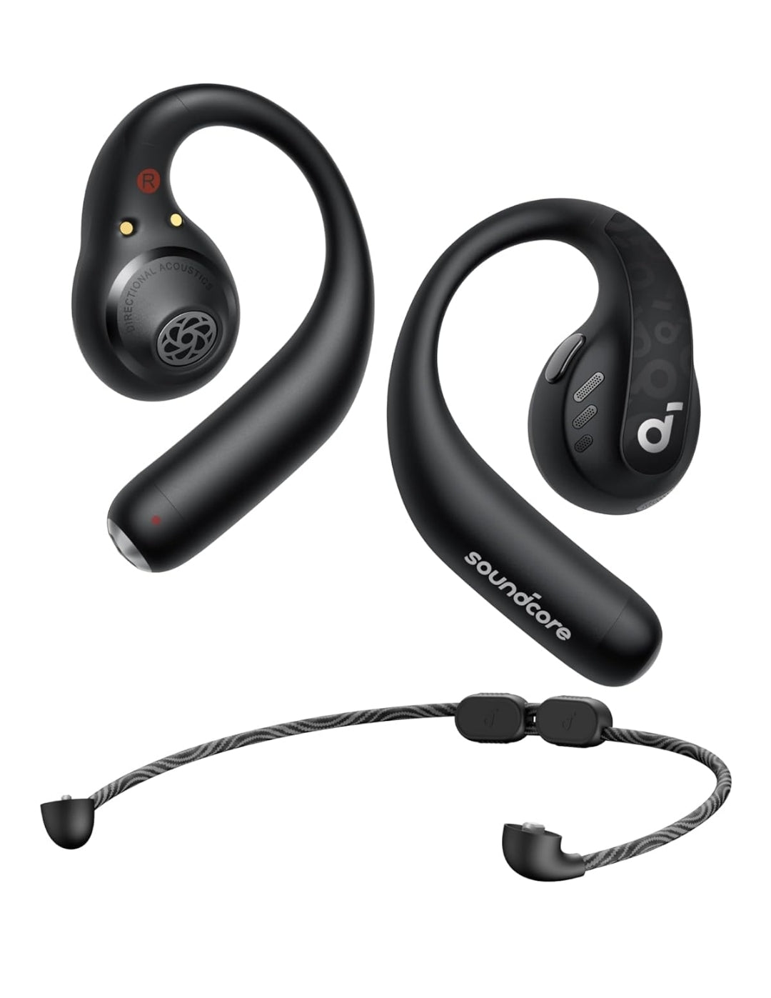Soundcore by Anker AeroFit Pro Open-Ear Headphones, Ultra Comfort, Secure Fit, Ergonomic Design, Rich Sound with LDAC, Bluetooth 5.3, IP55 Water-Resistant, 46H Playtime, App Control, Wireless Earbuds