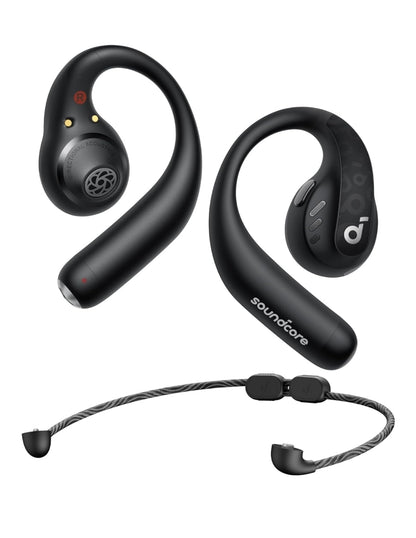 Soundcore by Anker AeroFit Pro Open-Ear Headphones, Ultra Comfort, Secure Fit, Ergonomic Design, Rich Sound with LDAC, Bluetooth 5.3, IP55 Water-Resistant, 46H Playtime, App Control, Wireless Earbuds