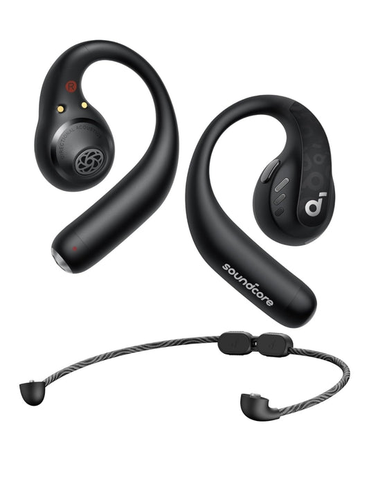 Soundcore by Anker AeroFit Pro Oopoor-koptelefoon, Ultra Gemak, Veilige Pasvorm, Ergonomiese Ontwerp, Ryk Klank met LDAC, Bluetooth 5.3, IP55 Waterbestand, 46H Speeltyd, Toepbeheer, Koordlose Oorfone