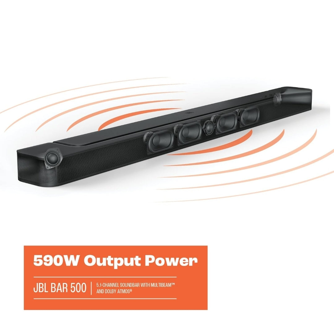 JBL Bar 500: 5.1-Channel soundbar with MultiBeam and Dolby Atmos - Black