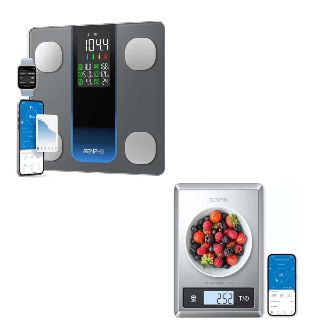 Digital Food Scale with Smart Scale for Body Weight with Large LED Display