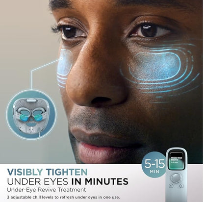 Shark CryoGlow LED Terapie Masker & Onder-Oog Verkoelende Afstandbeheer – Blou Ryp Uitgawe