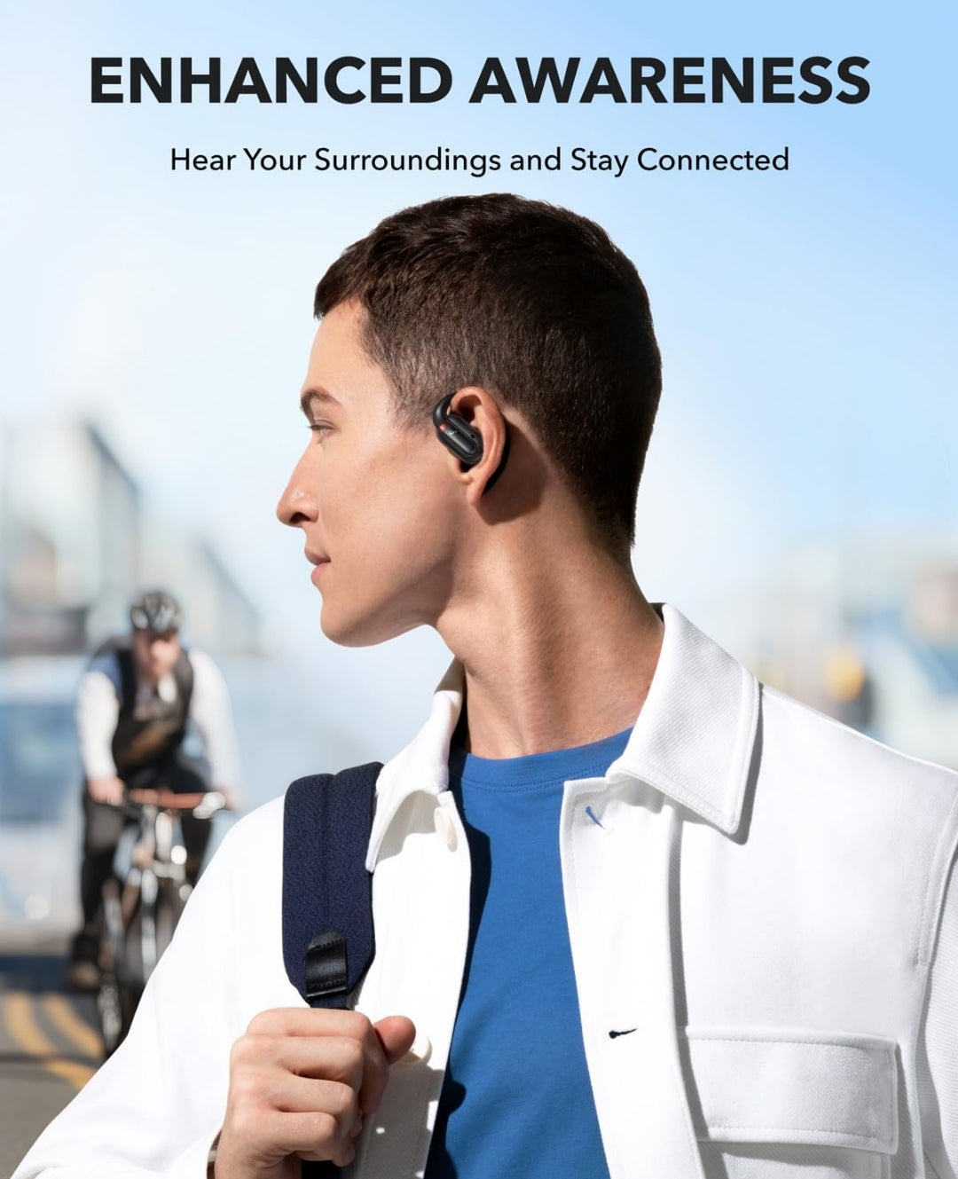Soundcore by Anker V30i Open-Ear Headphones, Ultra-Comfort, Lightweight Design, Snug Fit, Ergonomic Ear Hooks, Robust Bass, 36H Playtime, Bluetooth 5.3, App Control, Clear Calls, Wireless Earbuds