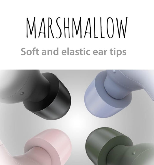 JVC Marshmallow Ware Draadlose Bluetooth 5.3 Oorfone – 28H Battery, Geheueskuim-oorstukke vir Heeldaggemak, IPX4 Waterbestand, Mik, Kompakte Houer, vir iPhone en Android
