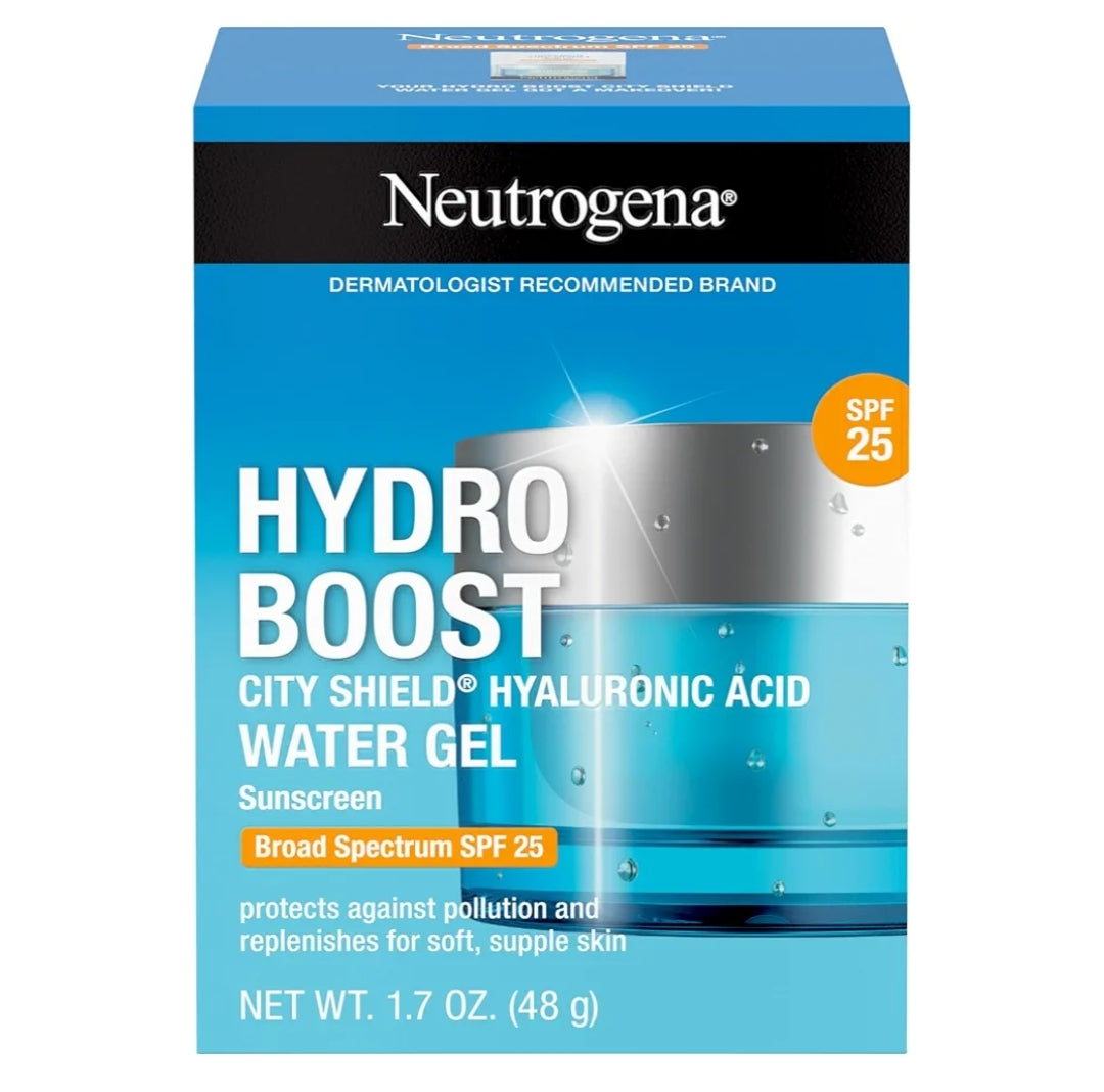 Neutrogena Hydro Boost City Shield Water Gel Gesigbevogtiger SPF 25 met Hialuroniese Suur Olievry en Nie-Komedogenies (1.7 fl.oz.)