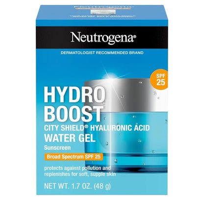 Neutrogena Hydro Boost City Shield Water Gel Gesigbevogtiger SPF 25 met Hialuroniese Suur Olievry en Nie-Komedogenies (1.7 fl.oz.)