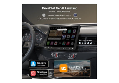 QLED 10" Dubbel-DIN & Enkel-DIN Aanpasbare Motorstereo Swewende Skerm Android 8 Kern 4GB+32GB, 4G LTE/Wi-Fi CarPlay & Android Auto, Dubbele Bluetooth, KI Klets, LD LRV