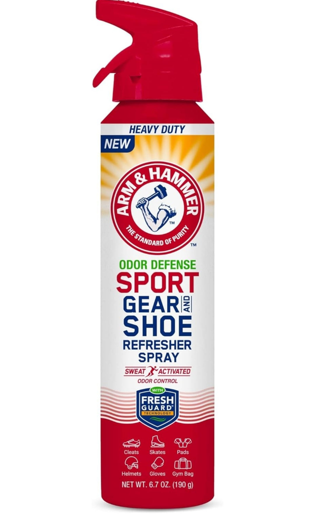 Arm & Hammer Sport Gear & Shoe Refresher Spray, Heavy Duty Odor Defense Deodorizer - (6.7 oz)