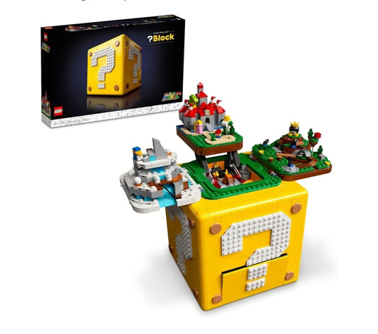 LEGO Super Mario 64 Question Mark Block Building Set - Video Game Model Set Includes 4 Microscale Game Levels w/ 10 Minifigures