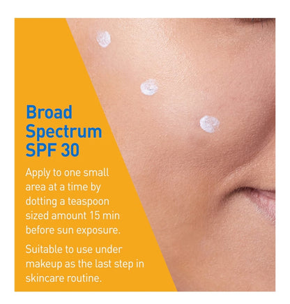 CeraVe 100% Minerale Sonbrandroom SPF 30 met sinkoksied en titaandioksied, hialuroonsuur + niasinamied + seramiede, reisgrootte (74 ml)