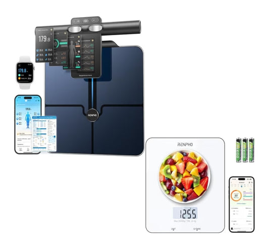 Bundle Smart Scale for Body Weight, 8-Electrode Body Composition Scale with BMI and Smart Food Scale