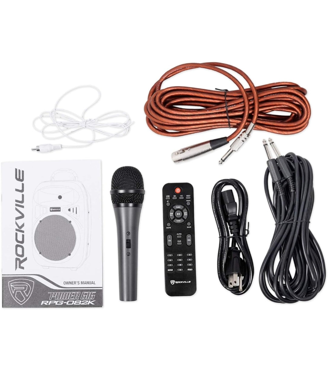RockvilIe Dual 8" Powered Speakers+Stands w/Bluetooth for Backyard Movie Theater
