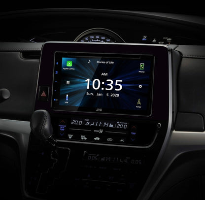 JVC KW-V66BT Apple CarPlay Android Auto DVD/CD-speler met 6.8" Kapasitiewe Raakskerm, Bluetooth Oudio en Hands-Free Oproepe, MP3-speler, Dubbel DIN, 13-Band EQ, SiriusXM, AM/FM Motorradio