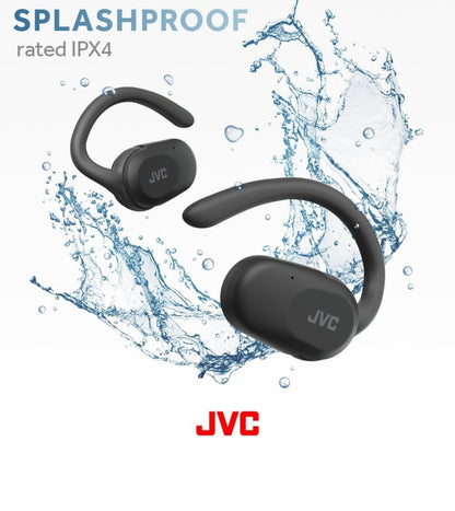 JVC nearphones Oopoor True Wireless-oorfone met Pivot Motion-meganisme, 16mm groot klankdrywers, Enkeloor-gebruik, BT 5.4, Lang batterylewe (tot 26 uur) - HANP40TB (Swart)