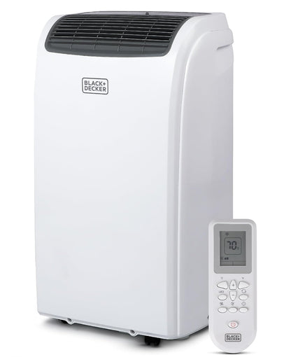 BLACK+DECKER Slim Draagbare Lugversorger, 12 000 BTU vir Kamers tot 51 M², Slim Draagbare WS met Volg My-Afstandbeheer en Vensterstel, BPACT12WT, Wit