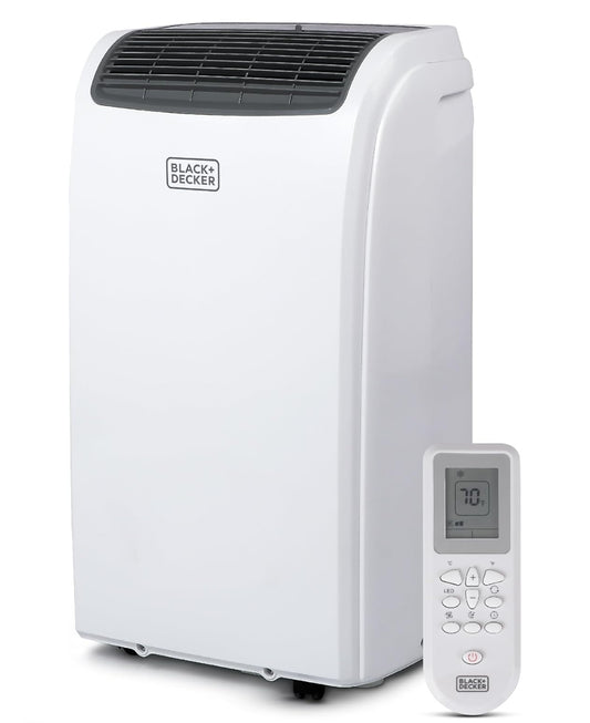 BLACK+DECKER Slim Draagbare Lugversorger, 12 000 BTU vir Kamers tot 51 M², Slim Draagbare WS met Volg My-Afstandbeheer en Vensterstel, BPACT12WT, Wit