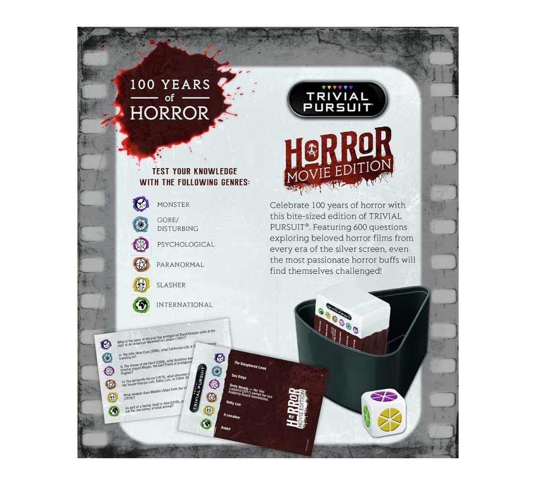 Trivial Pursuit: Horror Movie Edition  Questions from Classic Horror Films - Board Game for Fans of Horror Movies