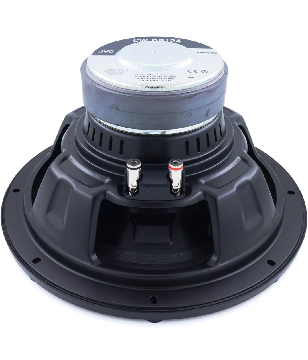 JVC CW-DR124 DRVN 12" 4-ohm 350 Watt Motorklank-subwoofer - Enkel (Swart)